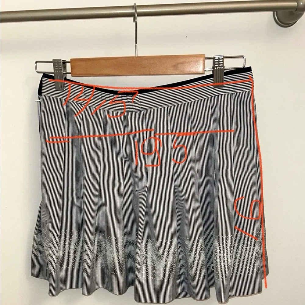 Vintage Ellesse Pleated Tennis Skirt Y2K Striped Pixel Gradient Hem Sz 12